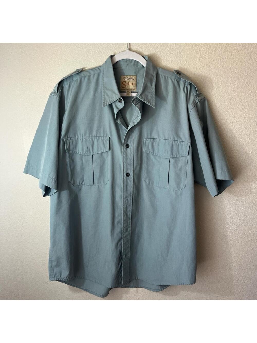 Cabela's safari short sleeve Button up utility outdoors fisherman summer granola